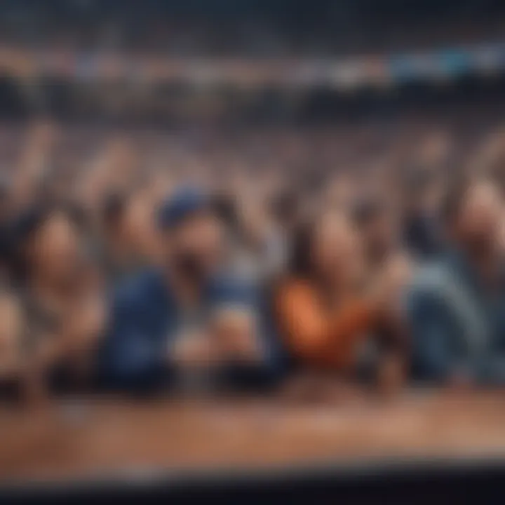 Fans celebrating at a Giants game