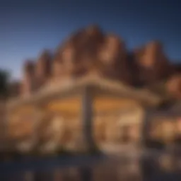 Exterior view of Camel Rock Casino Hotel showcasing its architectural elegance