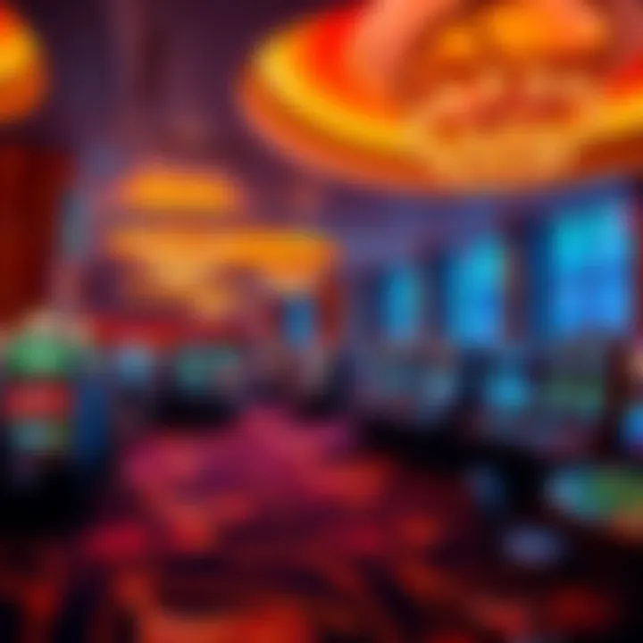 Luxurious Interior of a Casino Interior of a luxurious casino with gaming tables