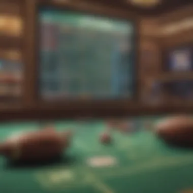Football Betting Squares in Action Illustration of a football game with betting overlays