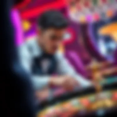 A focused player analyzing their roulette strategy