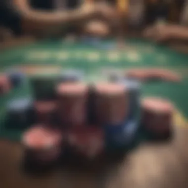 A close-up of poker chips and cards on a table, representing the strategic games available in Tennessee.