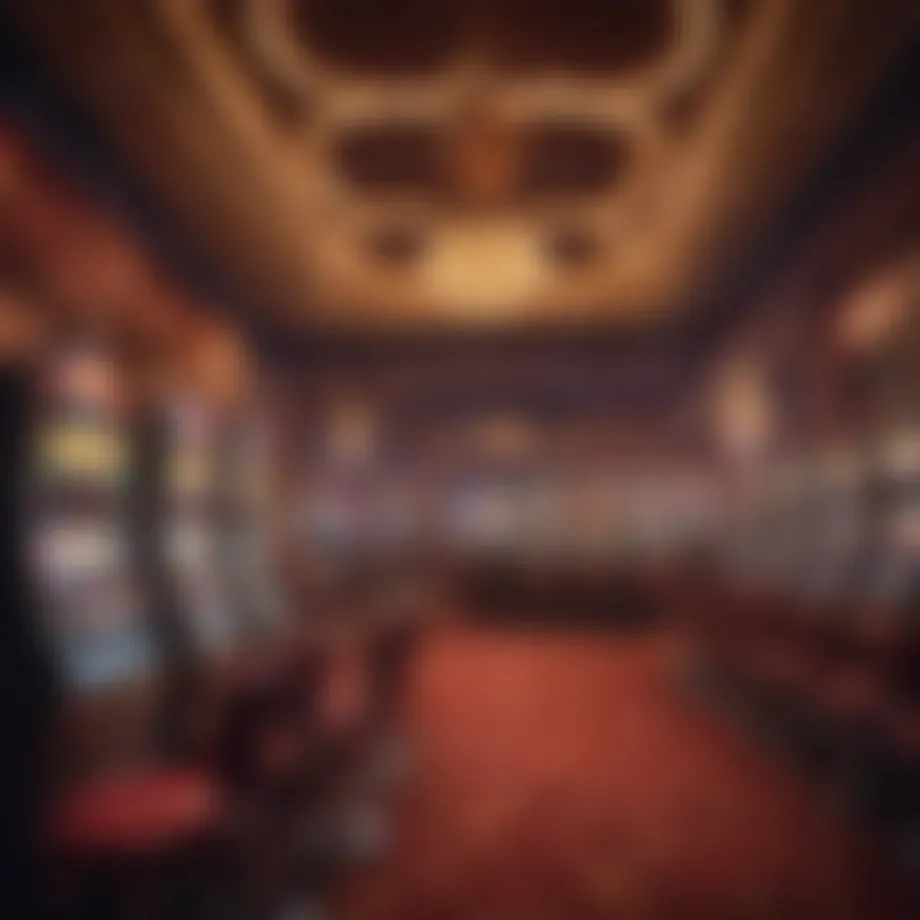 A lavish interior of a jackpot casino showcasing vibrant slot machines