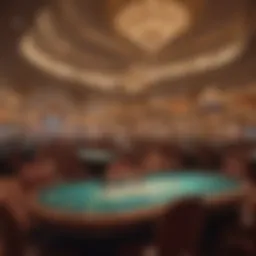 Interior view of a luxurious MGM casino in Louisiana showcasing gaming tables and vibrant atmosphere