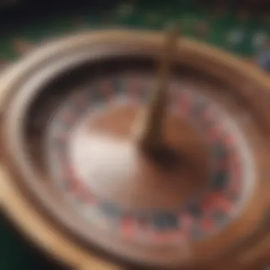 A captivating roulette wheel in motion, symbolizing excitement and chance.