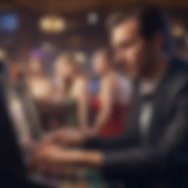 A detailed view of a player engaging with an online slot game