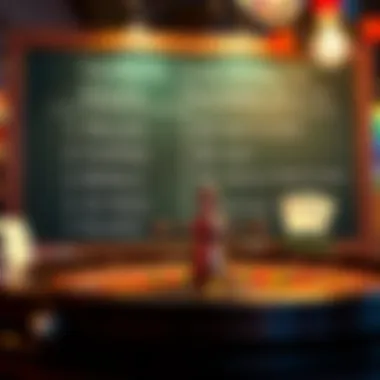 Illustration of the rules of Talking Stick Roulette displayed on a chalkboard, highlighting the game's unique features.