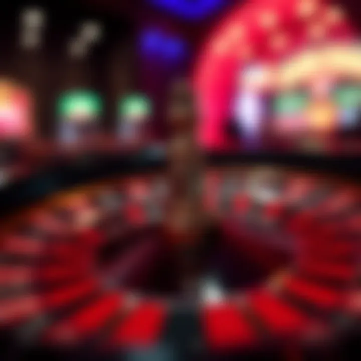 A vibrant roulette wheel with a talking stick placed in the center, symbolizing the blend of chance and interaction.