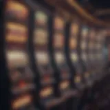 A vibrant display of various slot machines showcasing different themes
