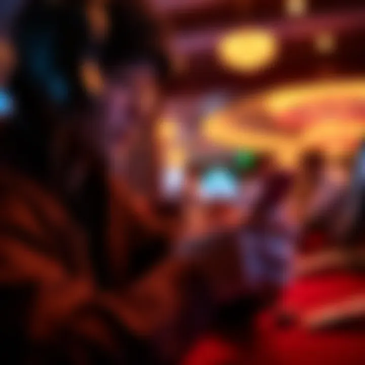 A player engaged in mobile poker on a smartphone in a relaxed setting