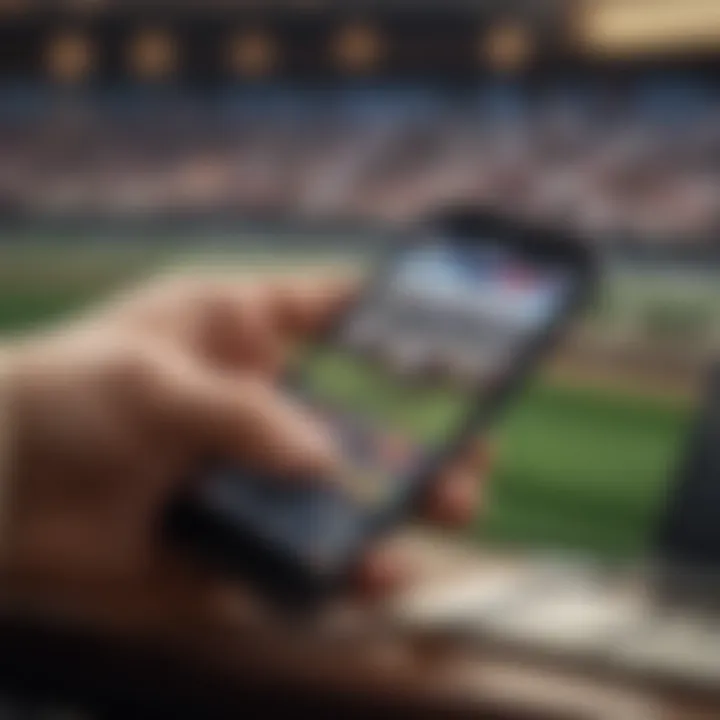 A close-up of a smartphone displaying live horse racing coverage