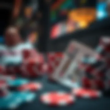 A strategic layout showcasing poker chips and cards in action