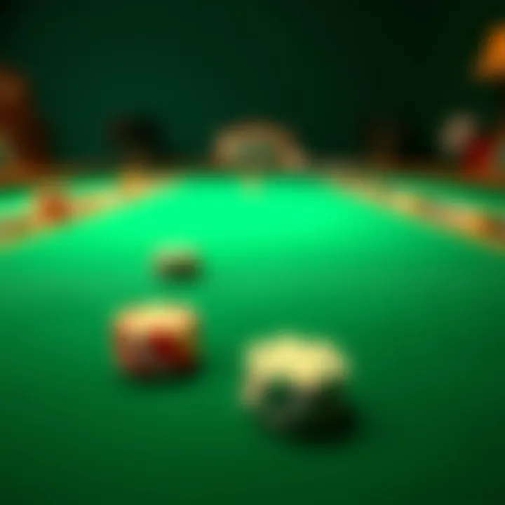 A classic green poker table cloth showcasing its texture and fabric