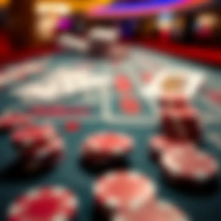 Overview of baccarat gameplay with cards and chips