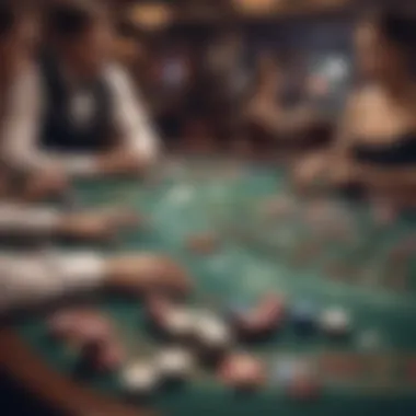 A player strategizing at a multihand blackjack table