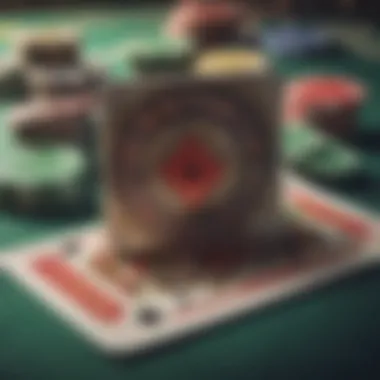 A close-up of chips and cards symbolizing online gaming