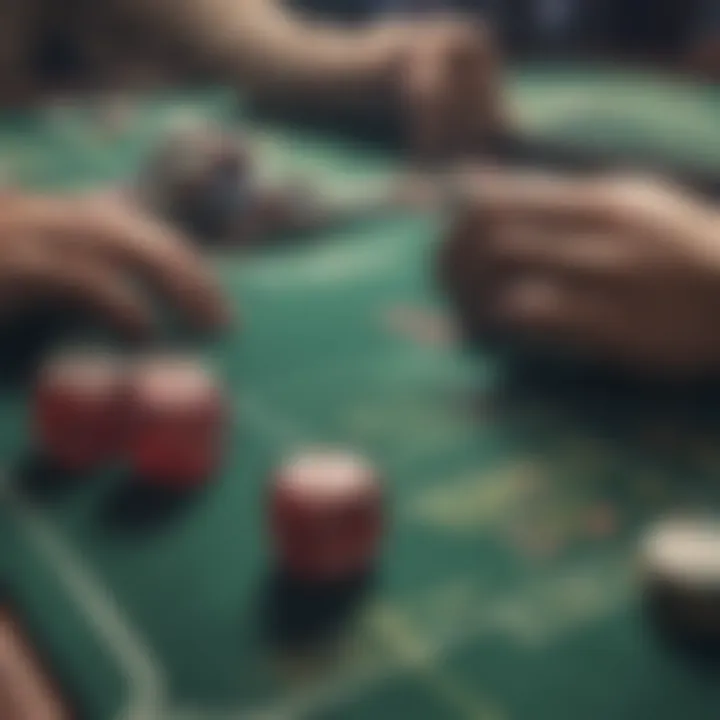 Close-up of a digital screen illustrating poker strategies and analytics.