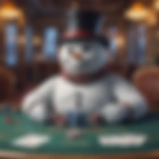 Artistic representation of Snowman Poker game setup