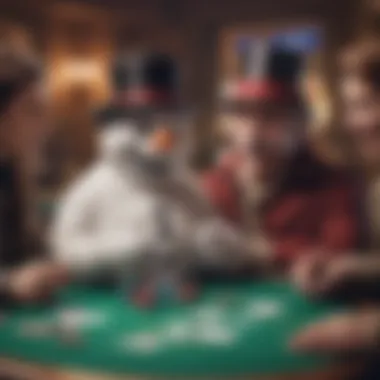 Diverse group enjoying a Snowman Poker night