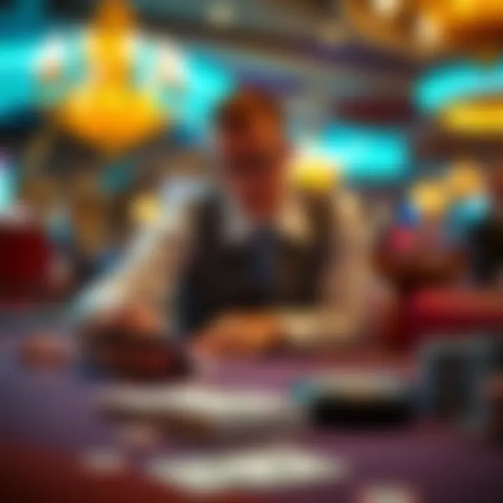 A strategist analyzing blackjack odds with a calculator