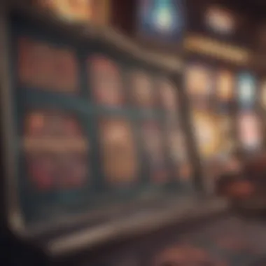 A detailed view of a sweepstakes gaming screen highlighting features