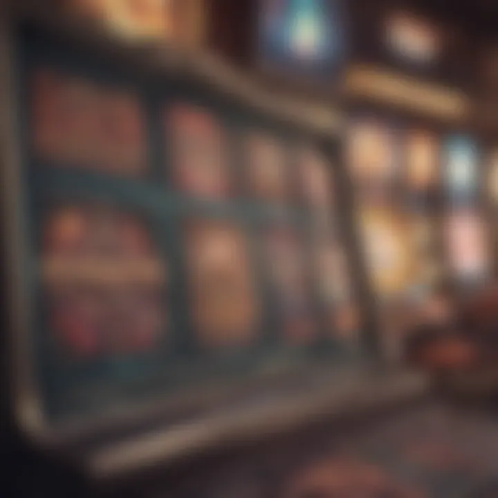 A detailed view of a sweepstakes gaming screen highlighting features