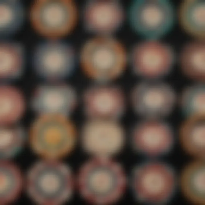 Vintage casino chips from various eras