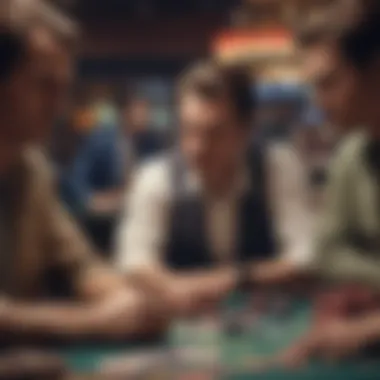 A captivating scene from a televised poker tournament showcasing intense concentration.