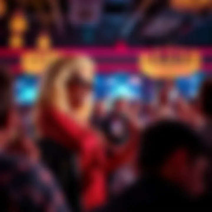 RuPaul hosting a lively show, engaging with the audience.