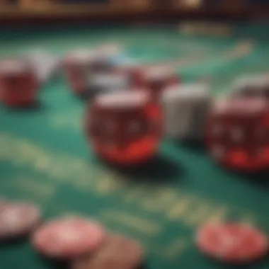 Visual representation of various craps betting types