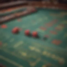 Craps table layout highlighting betting options