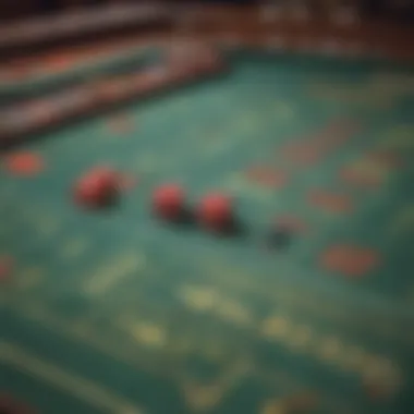 Craps table layout highlighting betting options